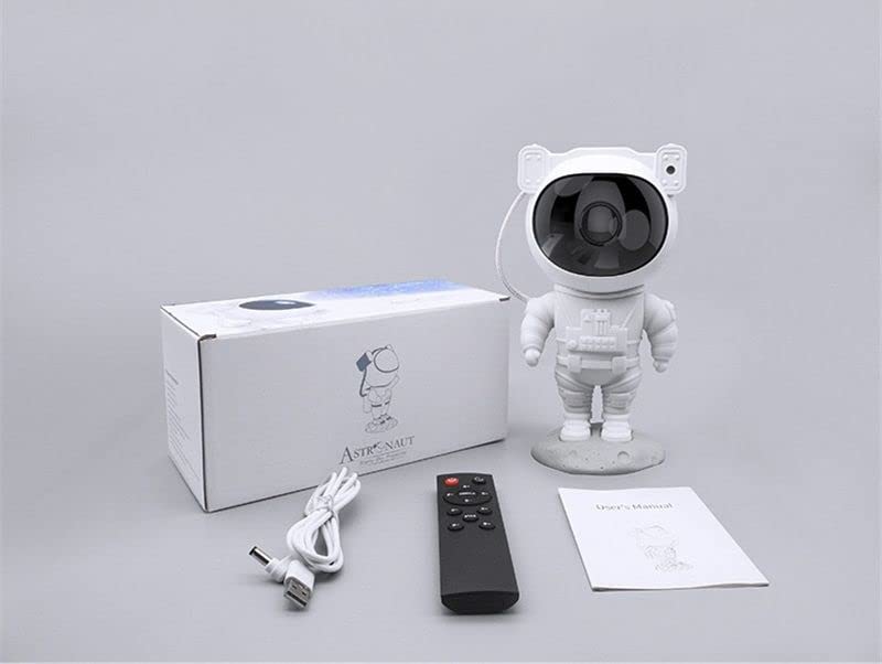 Astronaut Galaxy Star Projector Night Lamp | Space-Themed LED Projector with Remote Control (White)