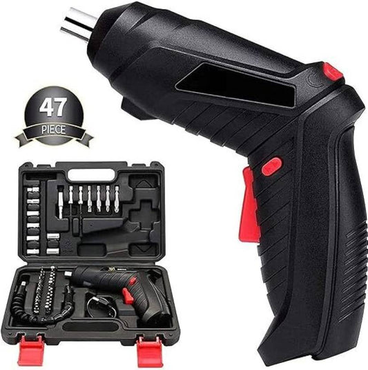 47-in-1 Cordless Electric Screwdriver & Drill Tool Kit | Rechargeable & Rotatable Hand Tool Set