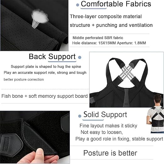 Back Shoulder Spine Support Belt | Adjustable Posture Corrector Brace for Men & Women