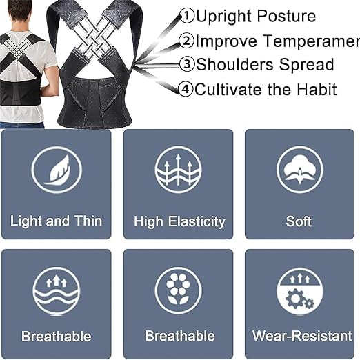 Back Shoulder Spine Support Belt | Adjustable Posture Corrector Brace for Men & Women