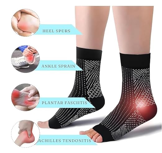 Unisex Orthopedic Compression Socks for Plantar Fasciitis & Injury Recovery | Bamboo Yarn Ankle Support for Swelling & Diabetic Care