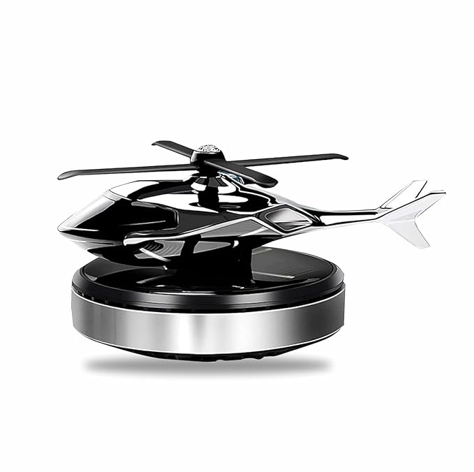 Solar-Powered Rotating Helicopter Glider Car Air Freshener & Diffuser with Auto Rotation Fan