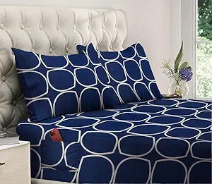 144 TC Polycotton King Abstract Flat Bedsheet DS-87501