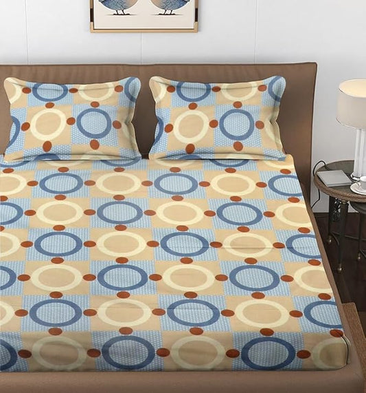 144 TC Polycotton Queen Abstract Flat Bedsheet DS-78020