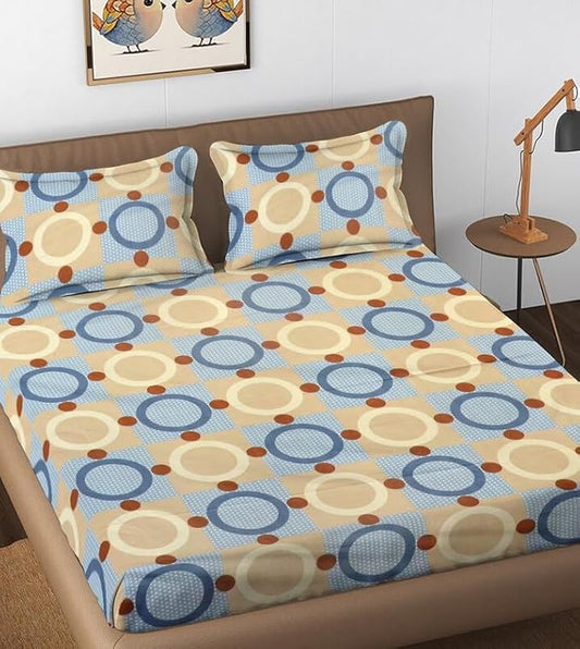 144 TC Polycotton Queen Abstract Flat Bedsheet DS-78020