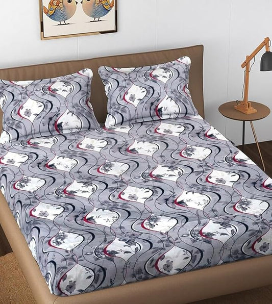 144 TC Polycotton Queen Abstract Flat Bedsheet DS-78002