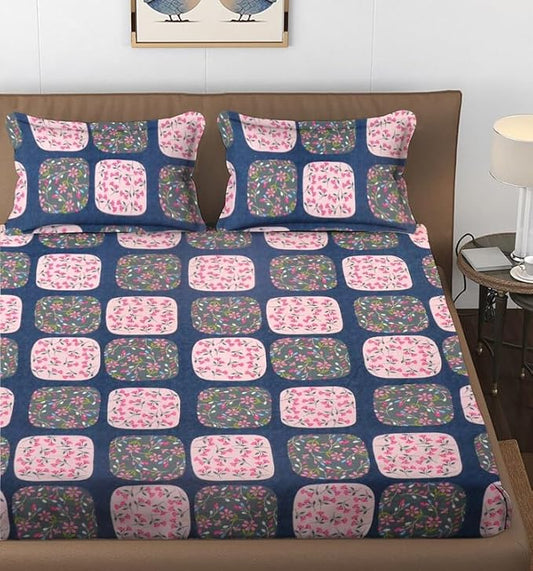 144 TC Polycotton Queen Abstract Flat Bedsheet DS-68501