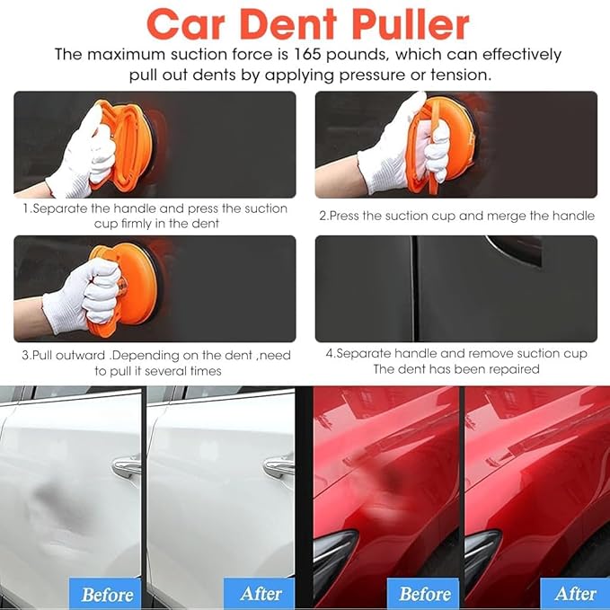 Car Dent Puller & Repair Kit with Suction Cups and Handle Lifter