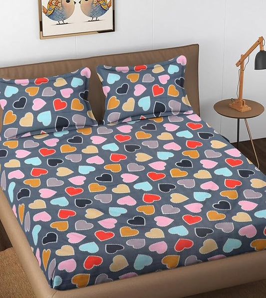 144 TC Polycotton Queen Abstract Flat Bedsheet DS-78017