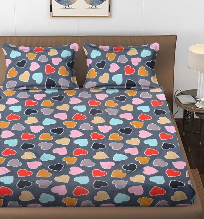 144 TC Polycotton Queen Abstract Flat Bedsheet DS-78017