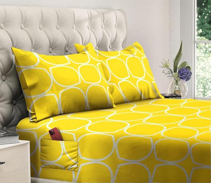 144 TC Polycotton King Abstract Flat Bedsheet DS-87503