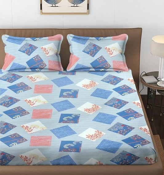 144 TC Polycotton King Abstract Flat Bedsheet DS-87505