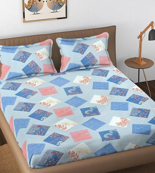 144 TC Polycotton King Abstract Flat Bedsheet DS-87505