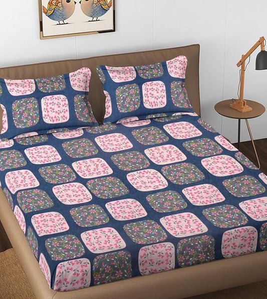 144 TC Polycotton Queen Abstract Flat Bedsheet DS-68501