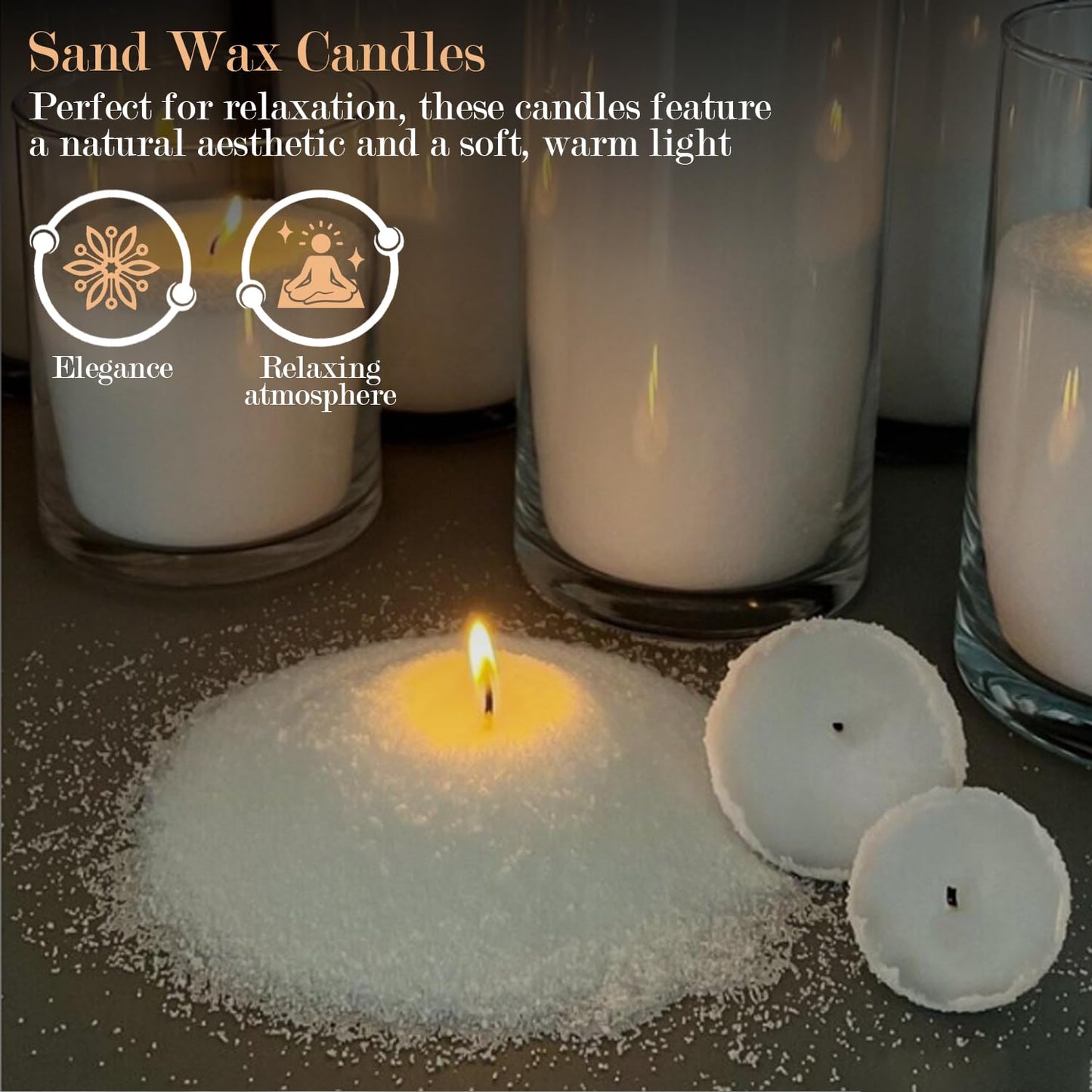 All-Natural Refillable Soy Pearl Wax Candle with 15 Wicks