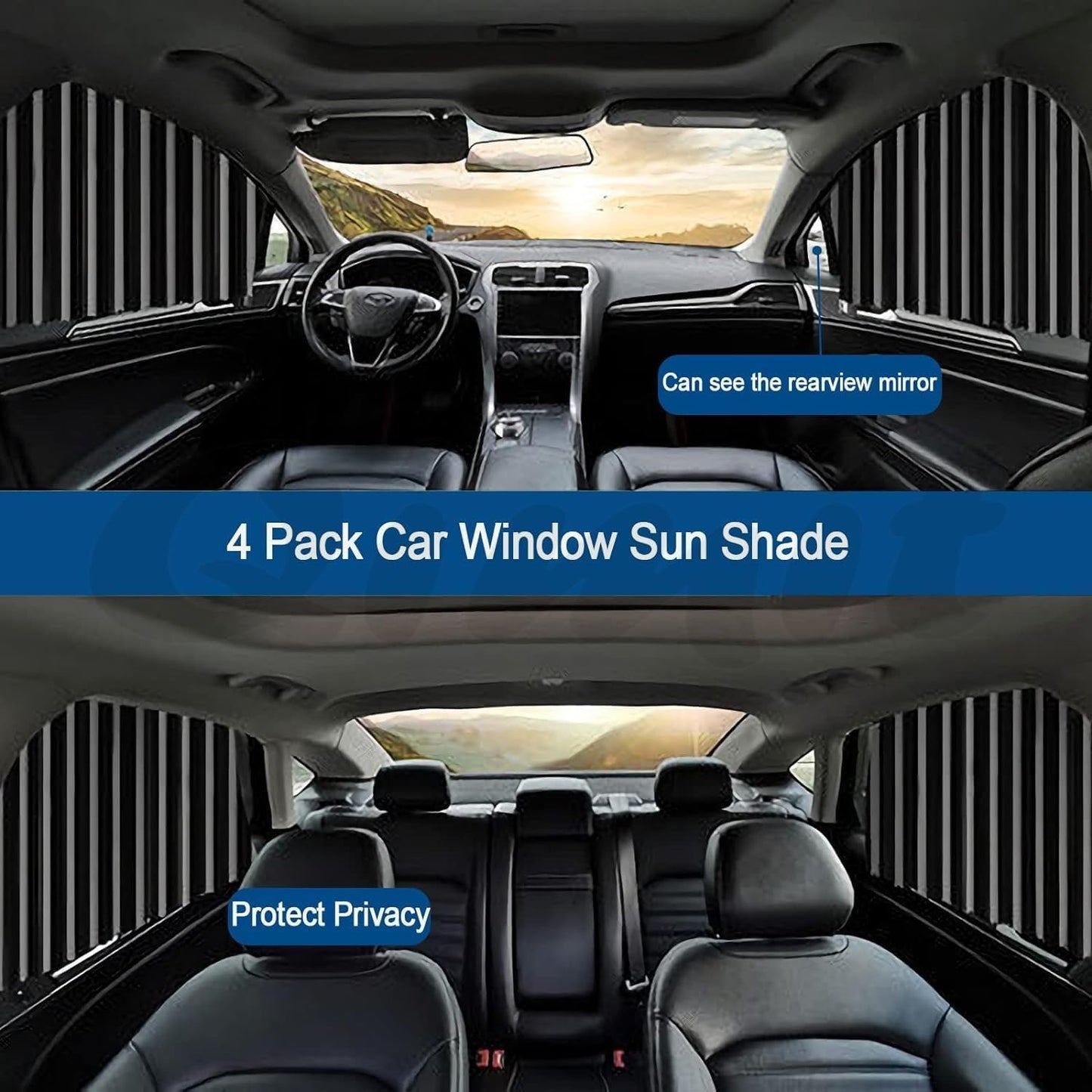 Magnetic Removable Car Window Sunshade Curtains (4PCS)