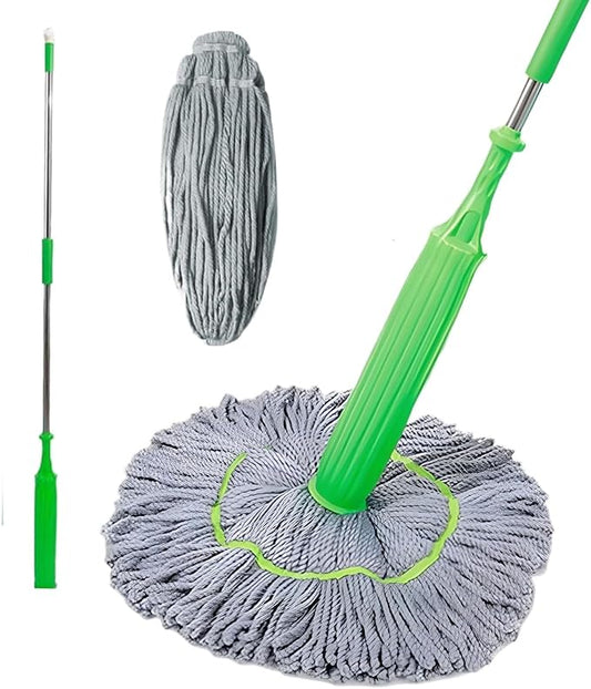 2-in-1 Self-Wringing Microfiber Mop (Green)