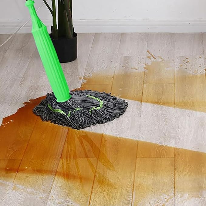 2-in-1 Self-Wringing Microfiber Mop (Green)