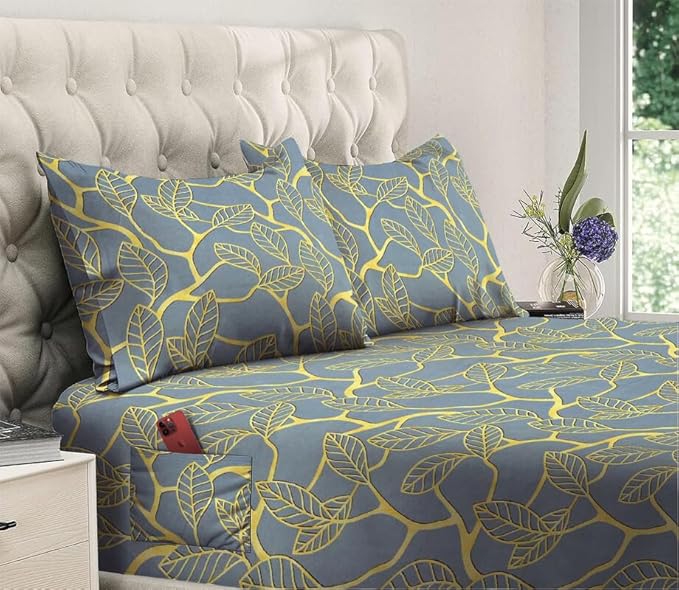 144 TC Polycotton King Abstract Flat Bedsheet DS-87506