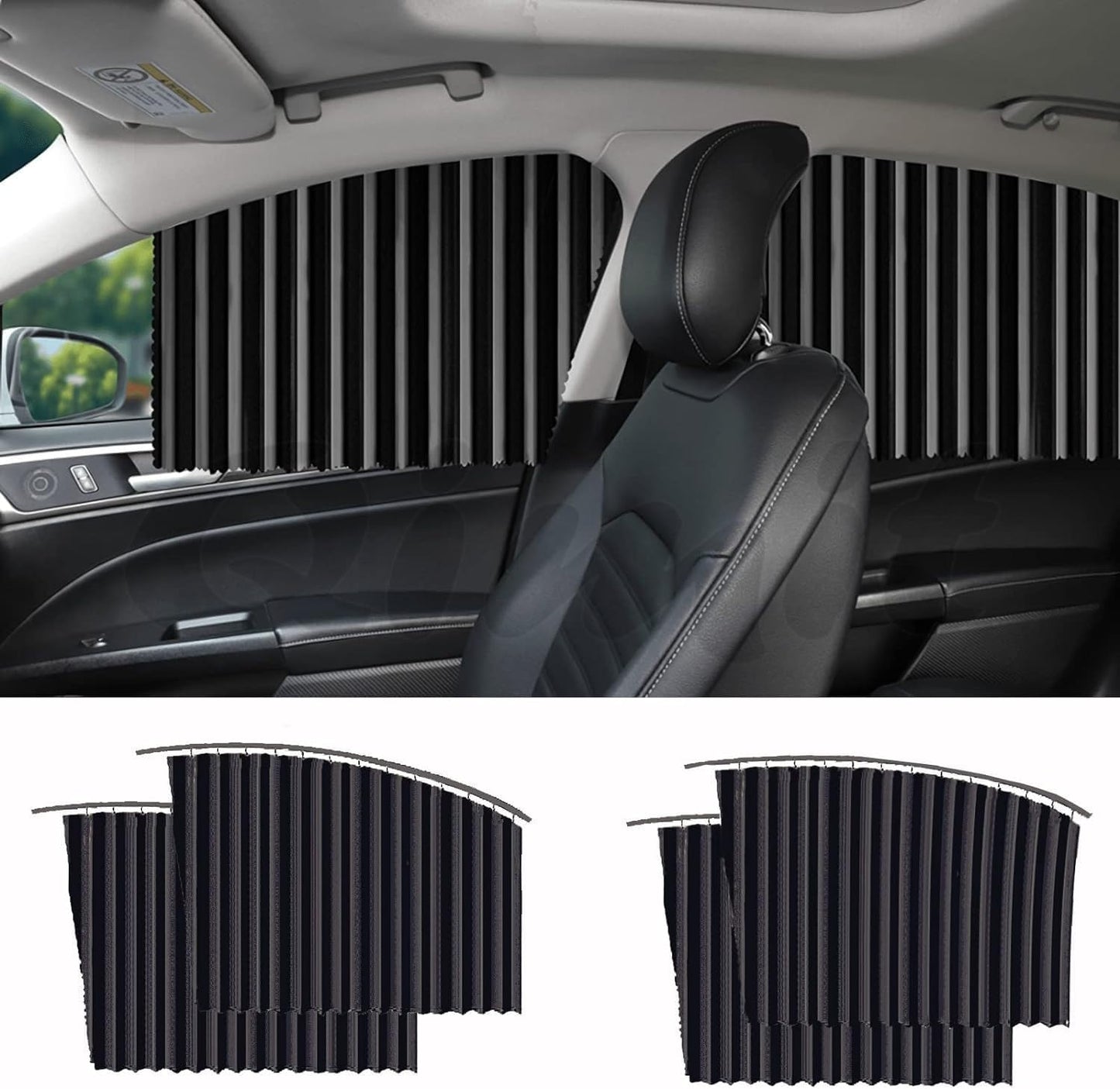 Magnetic Removable Car Window Sunshade Curtains (4PCS)