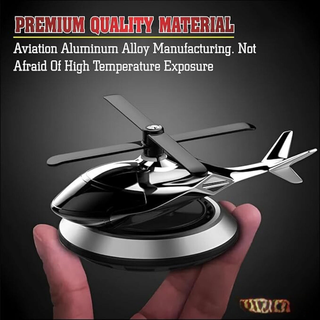 Solar-Powered Rotating Helicopter Glider Car Air Freshener & Diffuser with Auto Rotation Fan