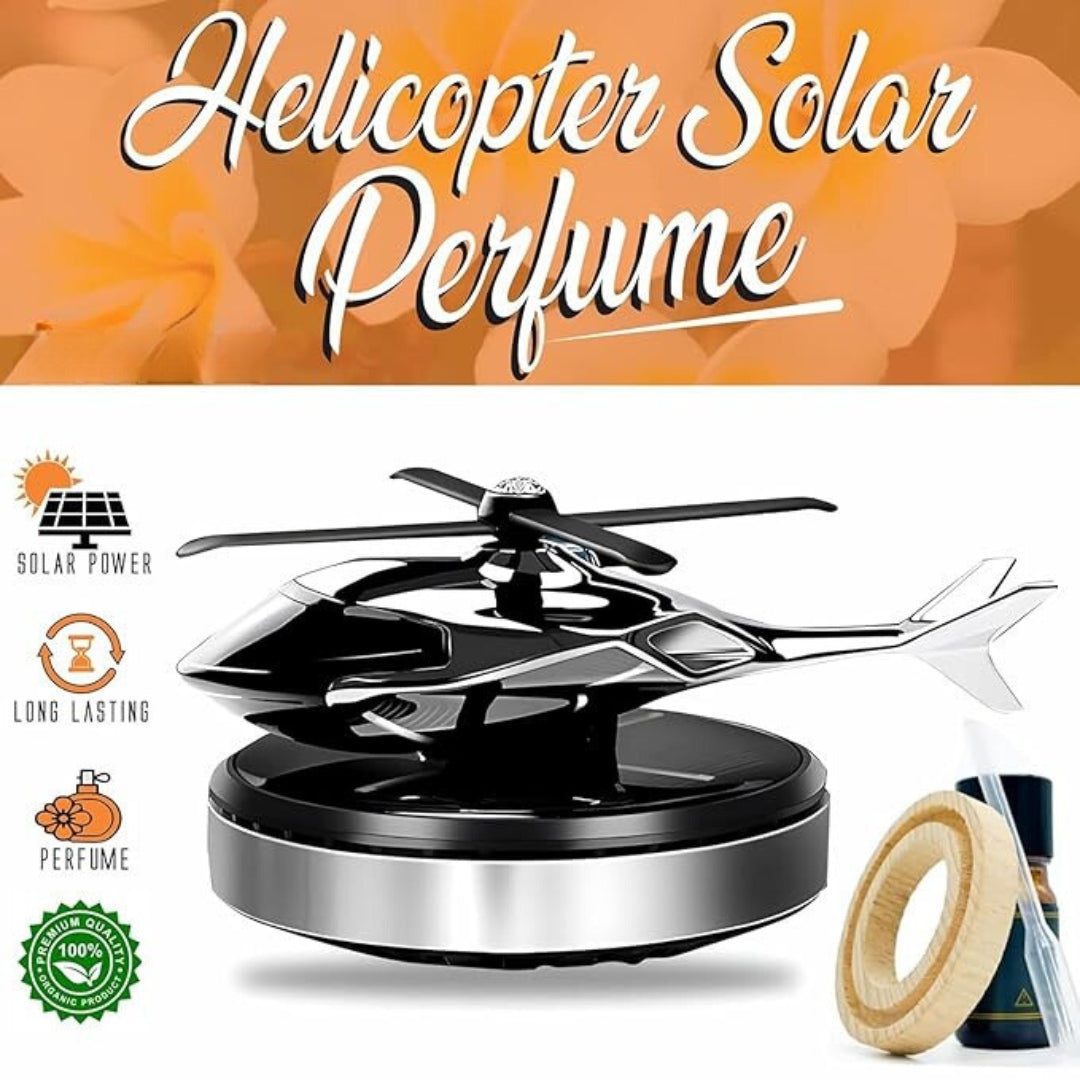 Solar-Powered Rotating Helicopter Glider Car Air Freshener & Diffuser with Auto Rotation Fan