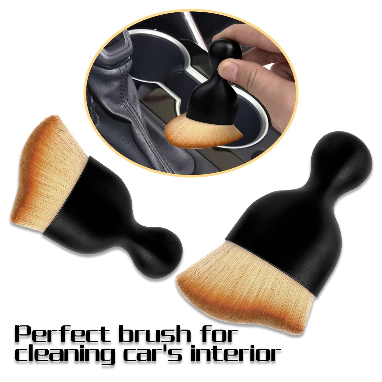 Car Interior Dust Brush,Auto Detailing Brushes,for Air Conditioner Vents Pack of 2