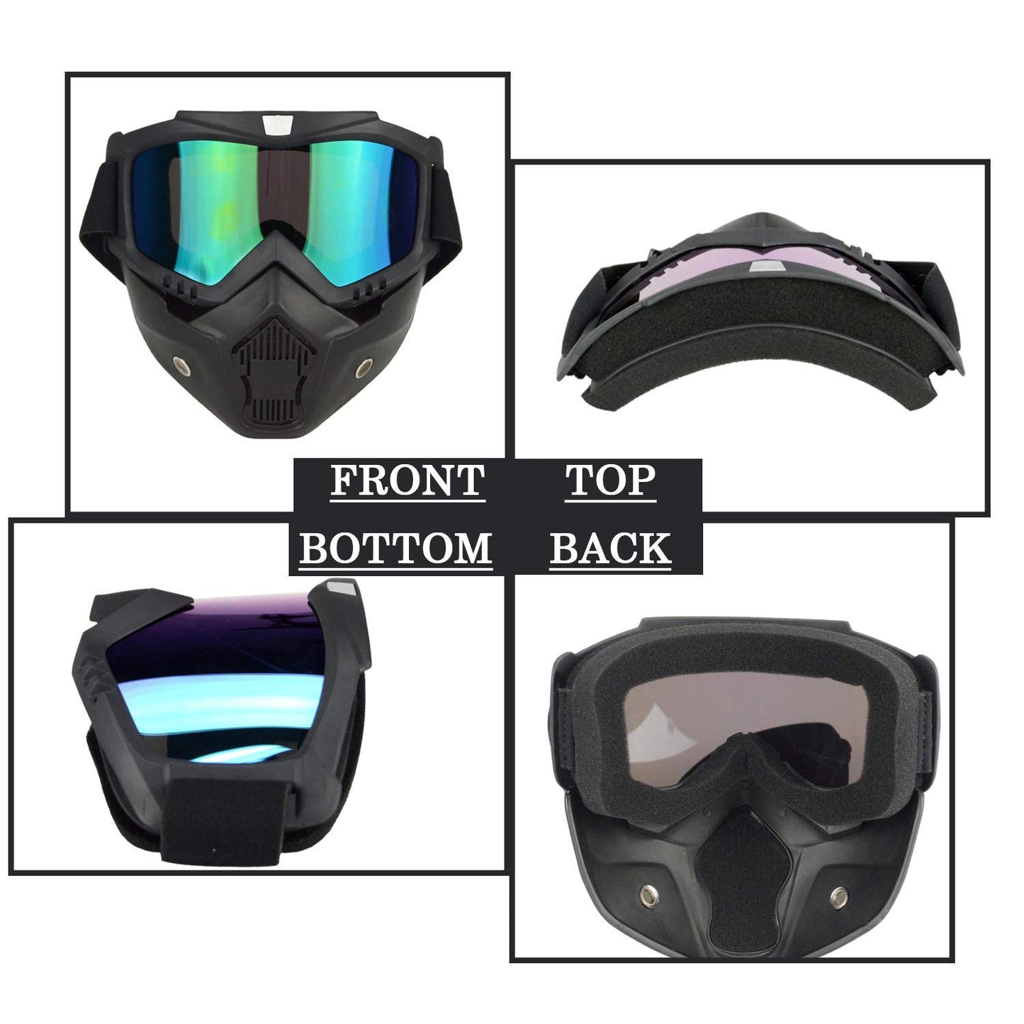 Motorcycle Goggle mask Anti Scratch UV Protective Face Mask